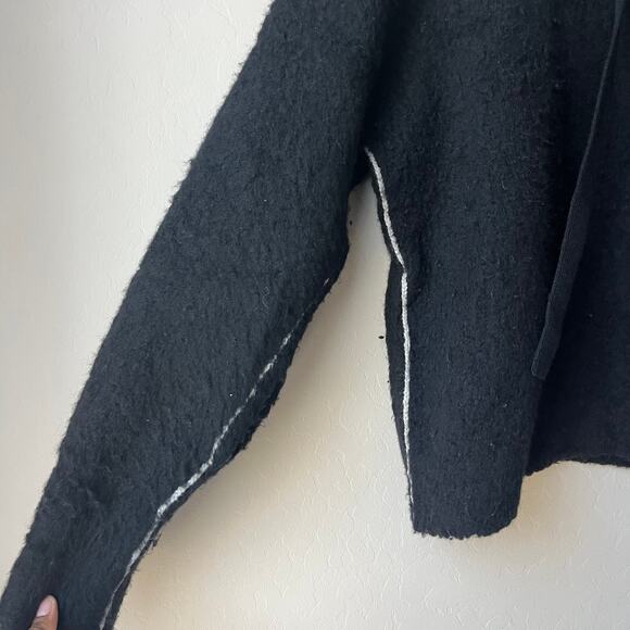 Maria McManus Brushed Fleece Wool Cashmere Blend Black Sweater Hoodie Size M - Picture 5 of 11